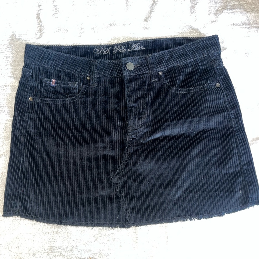 U.S. Polo Assn. Black Mini Ribbed Skirt